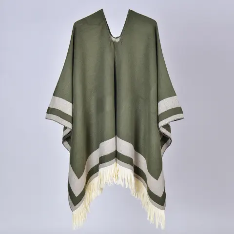 Women's Striped Travel Photo Poncho