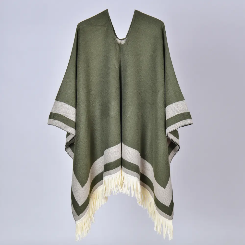 Women's Striped Travel Photo Poncho