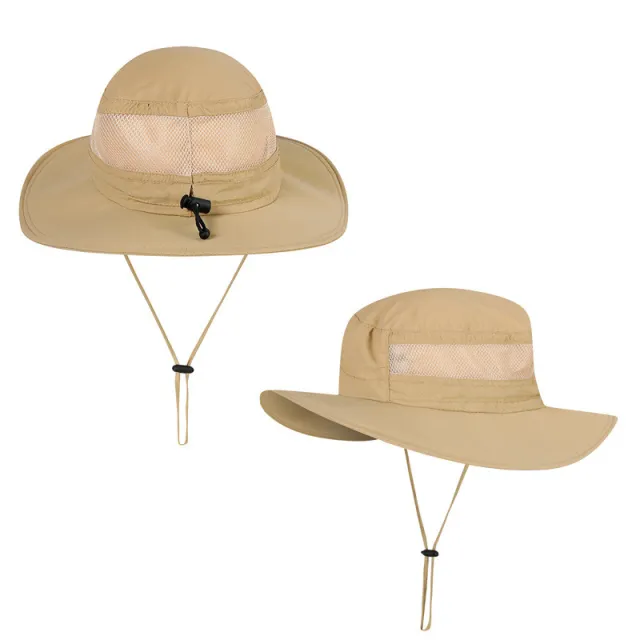 Waterproof And UV proof Net Fishing Mountaineering Outdoor Fisherman Hat Khaki - Shop at LoveMi