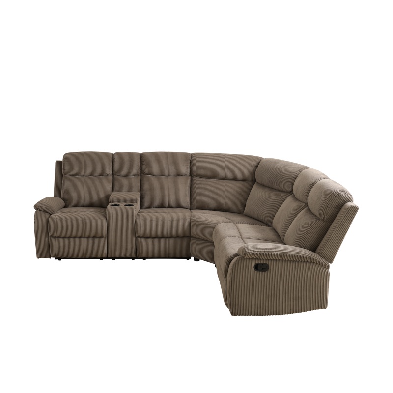 Brown Stripe Fabric Living Room 3-Piece Recliner I