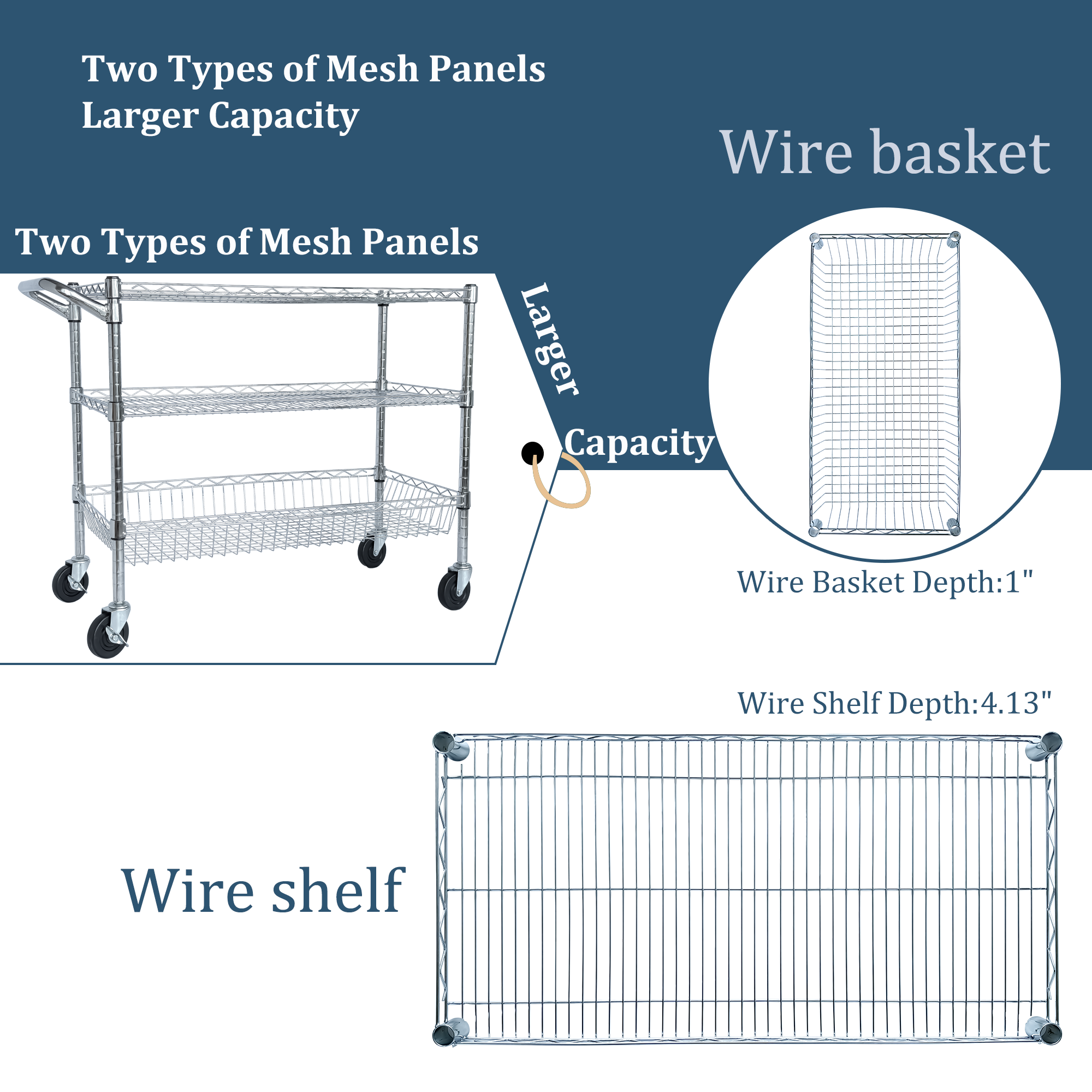 Heavy Duty Rolling Utility Cart,3 Tier Rolling Carts With Wheels,with Handle... 15