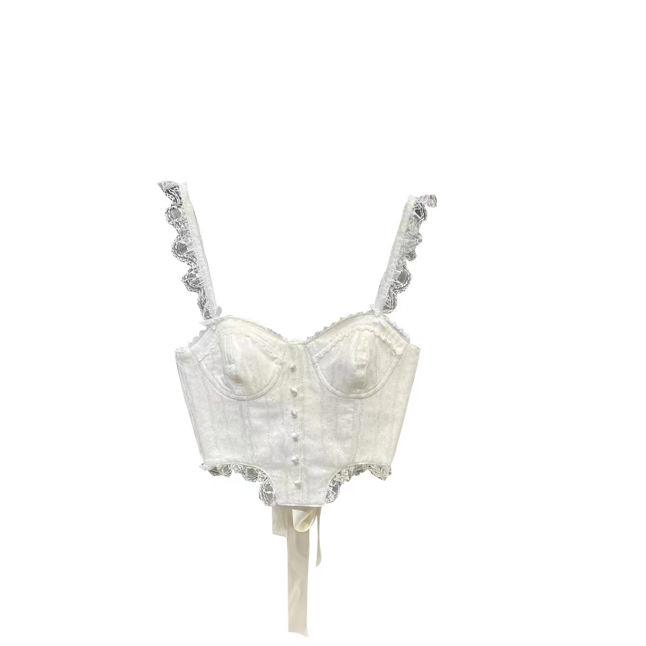 Shoulder Strap Single Breasted Back Ribbon Waist