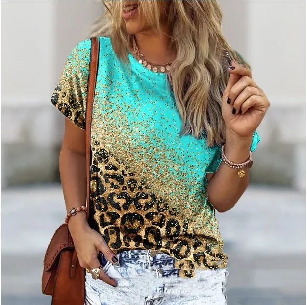 Abstract Printed Women's T shirt Printing Green - Shop at LoveMi