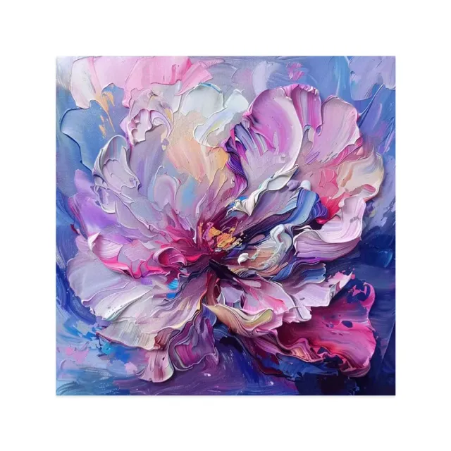 Handmade Oil Painting Canvas Wall Art Decoration Abstract Big Purple Flowers Pictures For Home Decor Rolled Frameless Unstretched Painting Withou... Without Inner Frame - Shop at LoveMi