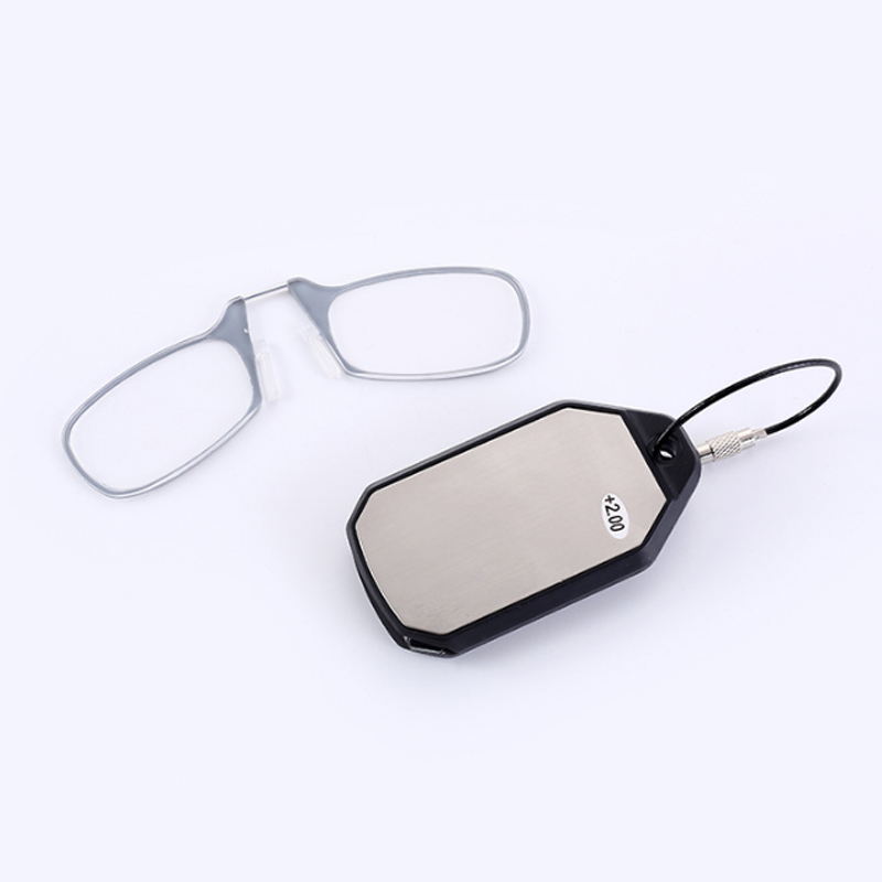 Title 6, Portable Mini Reading Glasses Keychain Clip Nose