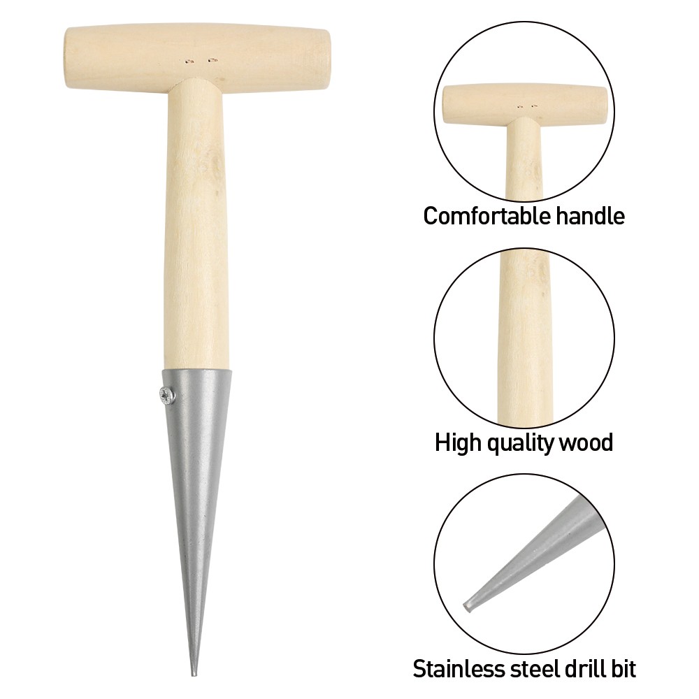 Stainless Steel Dibbler Bulb Planter Dibber Hole Puncher Gardening Tool UK — image 3