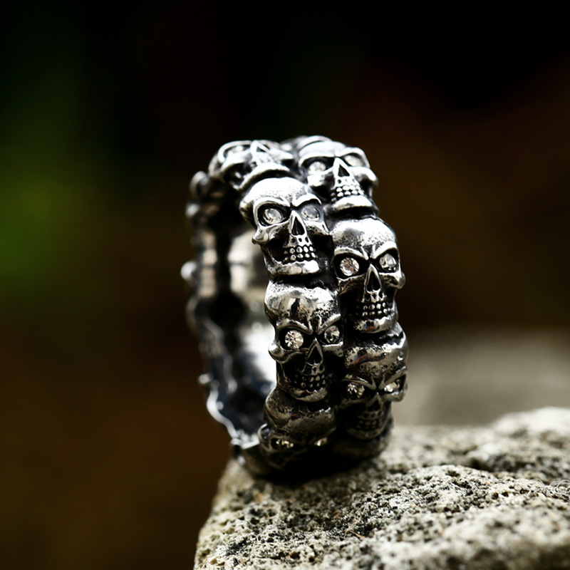 Men's Fashion Skull Titanium Steel Ring Jewelry