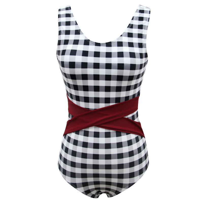 Title 1, Large halter one-piece triangle swimsuit