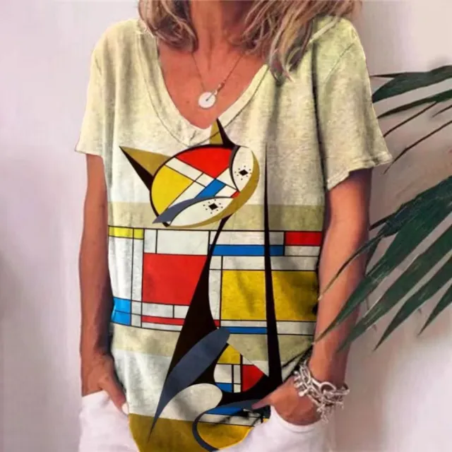 T shirt Animal Print Casual Loose Street Trend Erxxwaa228 L - Shop at LoveMi