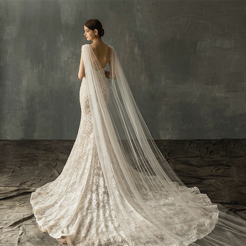 Women's Bridal Long Drag Double Hair Veil