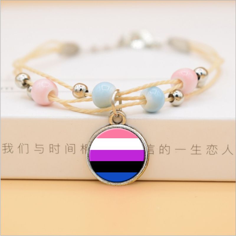 Title 12, Bracelet gay arc-en-ciel, artisanat en céramique