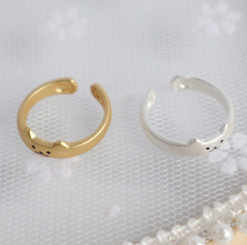 Adjustable Cuteness Cat Bell Claw Print Ring