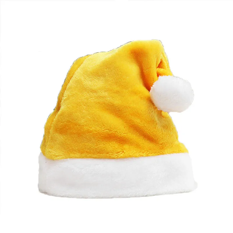 Creative Christmas Hat Decorative Plush Hat Rainbow Color - Yellow