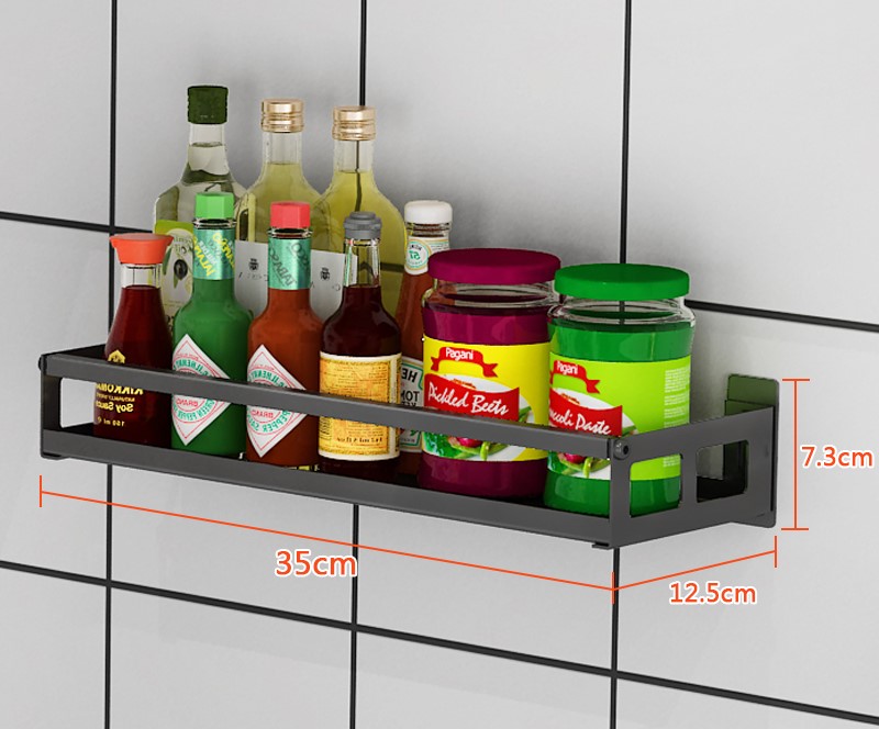 Title 1, Wall-mounted non-perforated wall condiment stor...