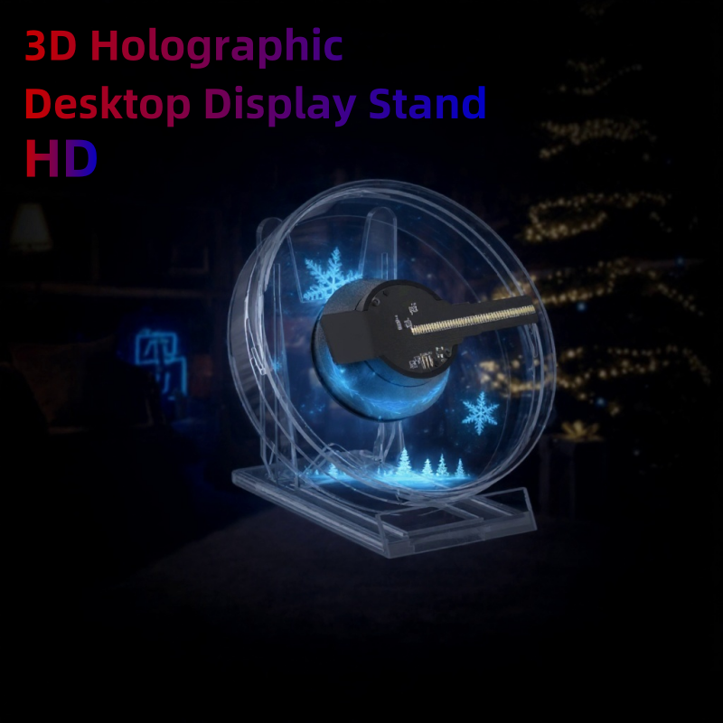 Wiilala 3D Holographic Fan, 4.7 Inch 3D Holographic Fan With WiFi Projector, Built-in Video - HD LED Holographic Disesktop Stand, LED Holographic Display Screen, Suitable For Shops, Bars, Gifts
