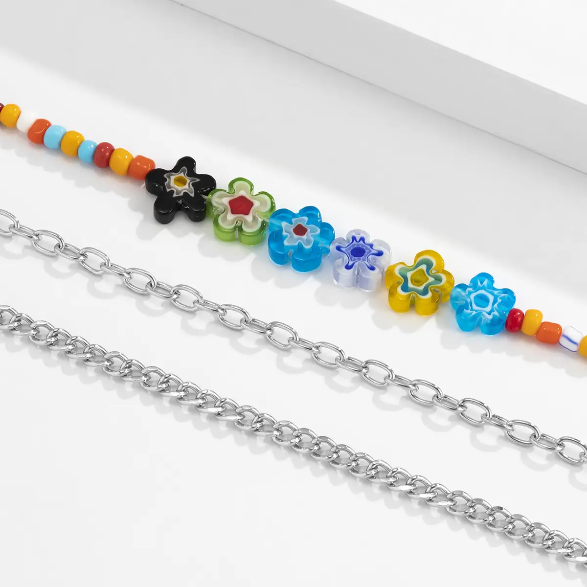 Color Multi-layer Men's Metal Necklace Korean Fashion Trend Ins Style Design Necklace