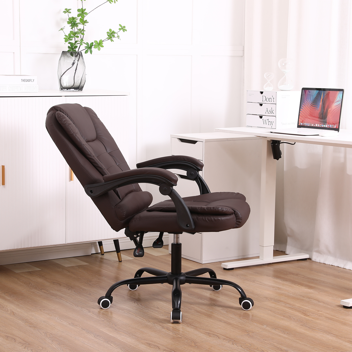 Ergonomic Executive Office Chair,Faux Leather,Adjustable Height 45-55cm — image 9