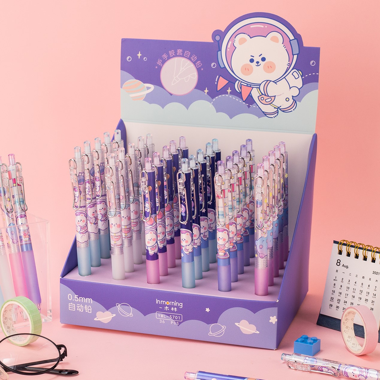 Creative Cartoon Student Writing Without Sharpening Mechanical Pencil