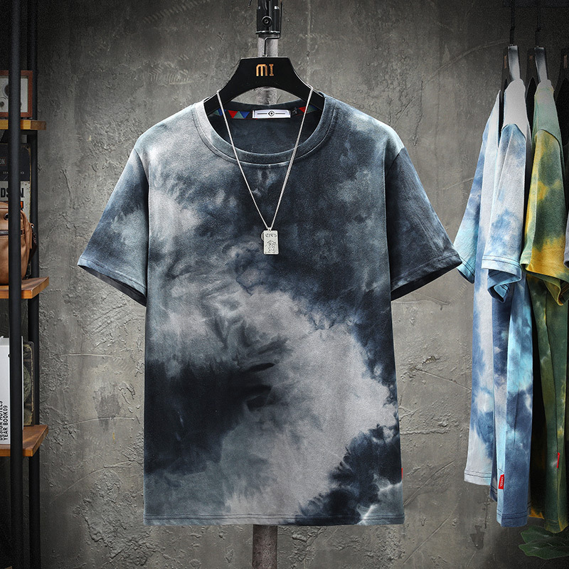 Title 3, Round Neck Short Sleeve Tie-dye Print T-shirt