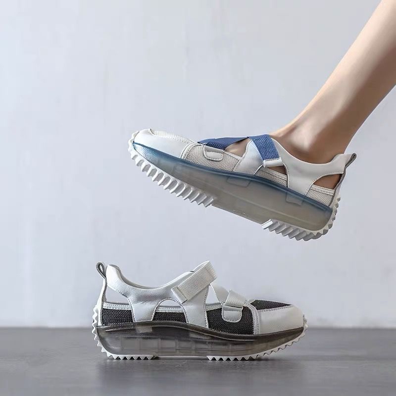 Hollow Old Shoes Female Bottom Breathable White Baotou Sports Sandals