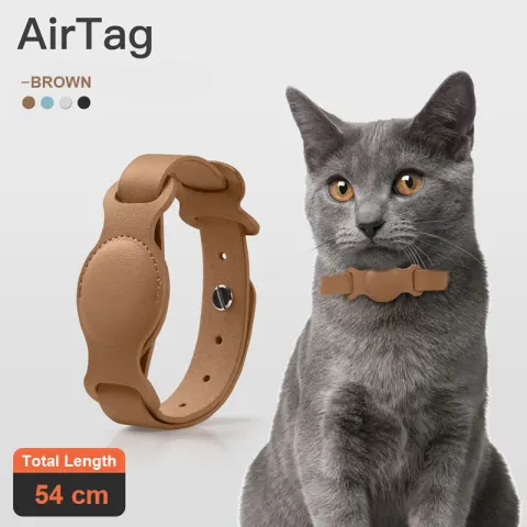 Anti-lost Device Cat and Dog Pet Collar Chain Leather