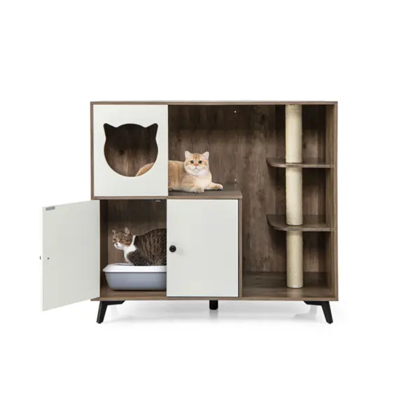 Cat Litter Box With Scratching Post, Apartment