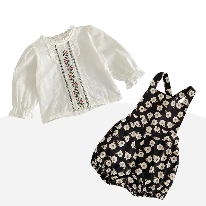 Fashion Girl's Clothes Floral Two Piece Set