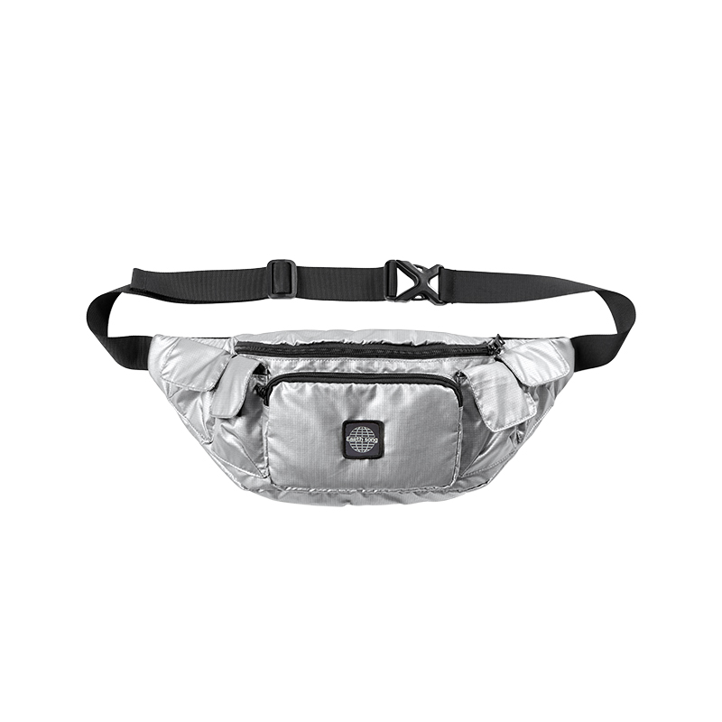 Harajuku Silver Check Chest Bag Men