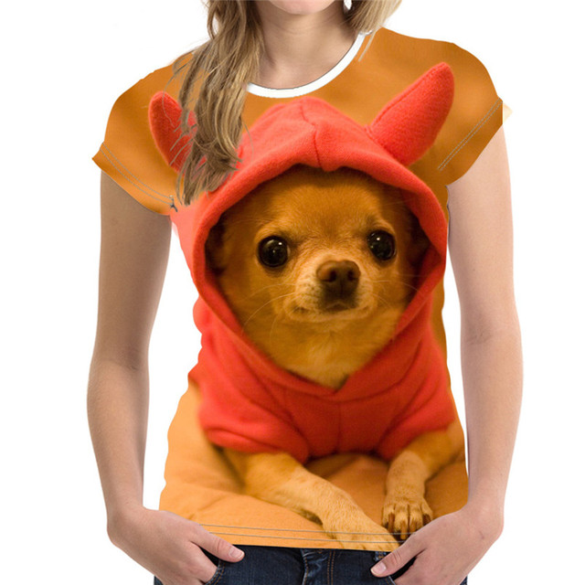 Fashion Lovely Dog 3D Print Women Ladies Girls T Shirt Anima