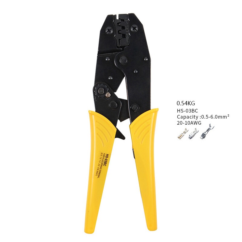 Ratchet Crimper Pliers Wire Terminal Crimping Tool Interchangeable Jaw Insulated