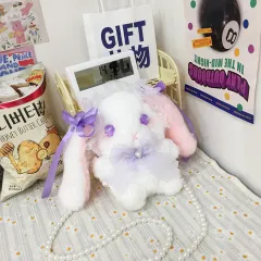 Lace Doll Messenger Plush Bag Girl Heart - Purple - View 1