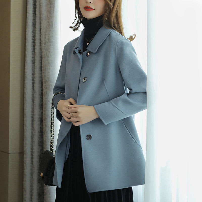 Double-sided Woolen Foreign Style Autumn And Winter Small Medium And Long  Woolen Coat Women's Tide