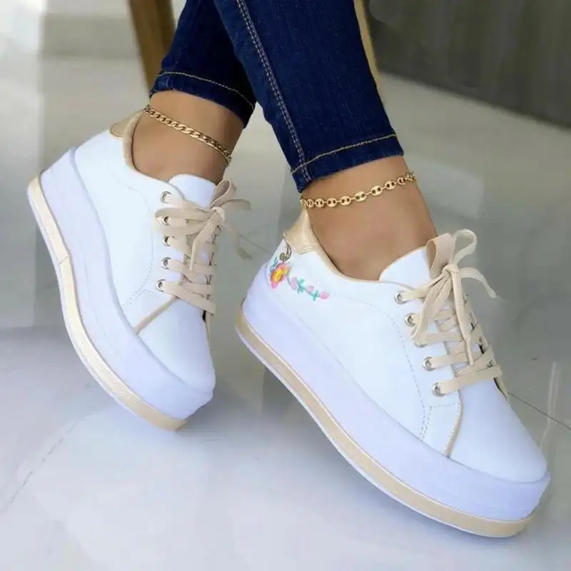Women's Round Toe Platform Low Top Casual