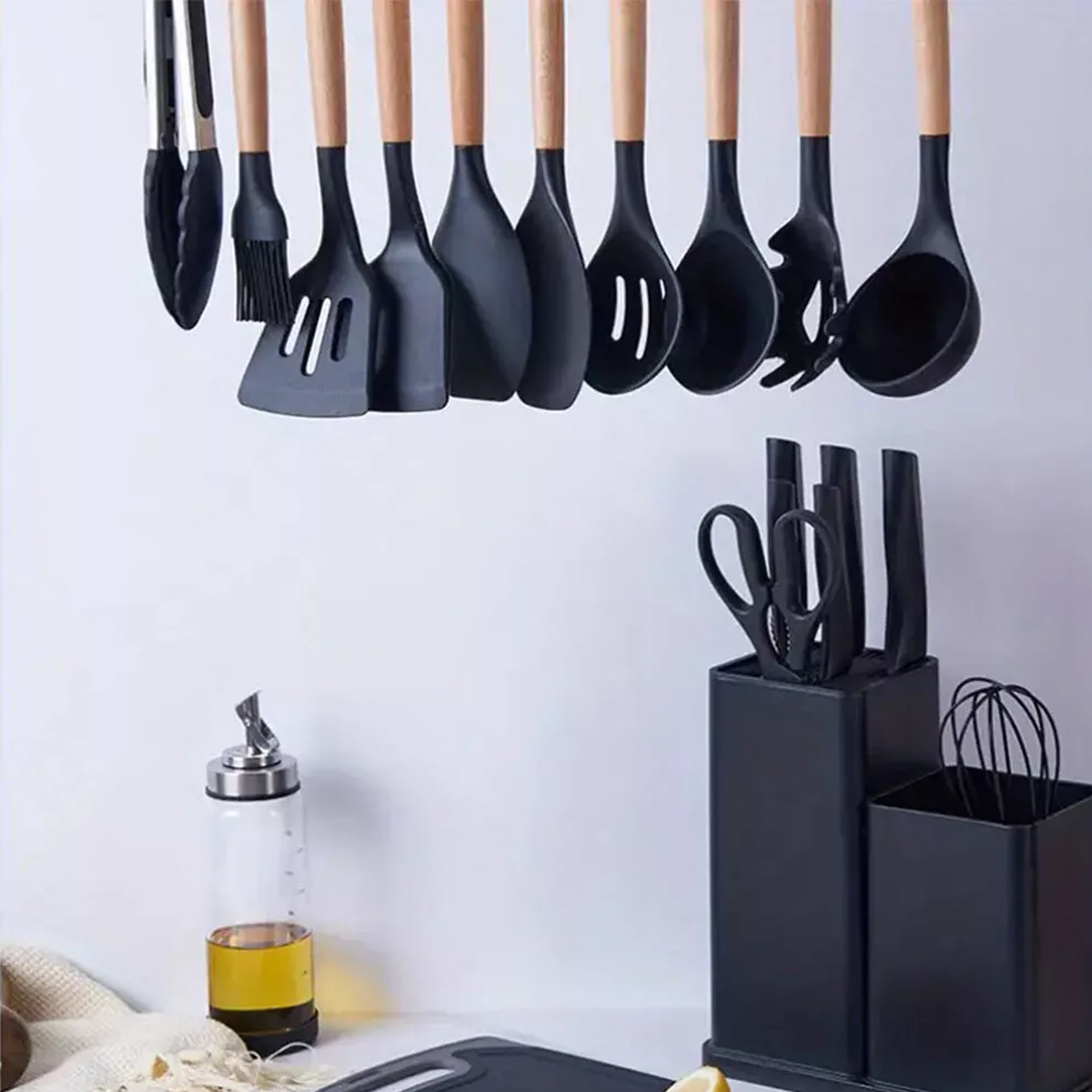 19pcs Set Non-Stick Silicone Kitchen Utensil Spatula Spoon Cooking Cookware Gift — image 6