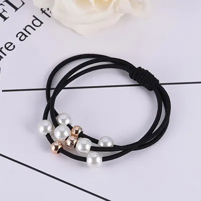 Cherry Hair Tie Hollow Rhinestone Head Rope Black - Shop at LoveMi