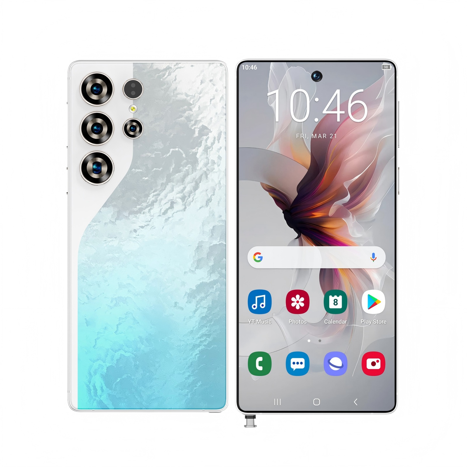 C26 Ultra 5G Unlocked Smartphone, 8GB RAM 256GB Storage Android 15 Cell Phone, 6.9inch FHD Display, 8000mAh Long Battery, Dual SIM, Face & Fingerprint Unlock, GPS, Built-in Stylus