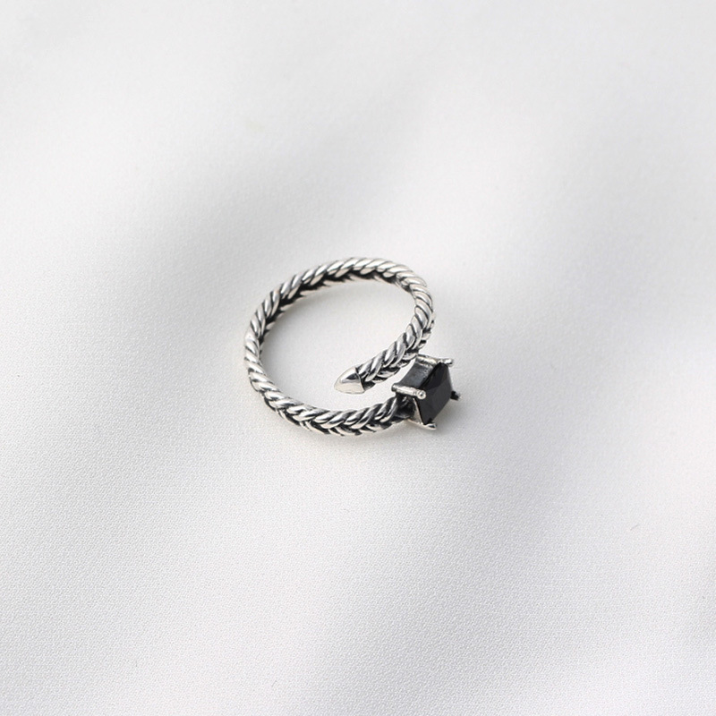 Korean Version Of Zircon Index Finger Silver Ring
