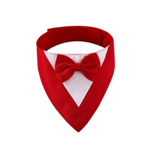 Pet Triangle Bib Bow Saliva Towel Pet Collar Dog Clothing Cat Puppy Scarf Bib Dogs Pets Accessories Dog Collar Harness Red - Shop at LoveMi
