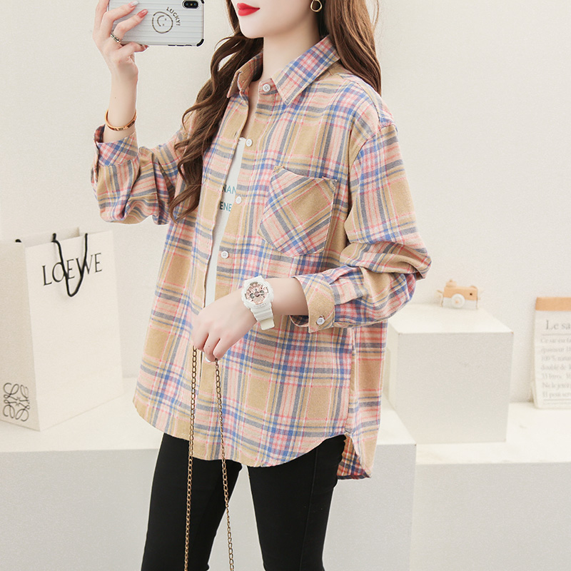 Title 1, Plaid Retro Shirt Jacket Design Sense Niche Tops