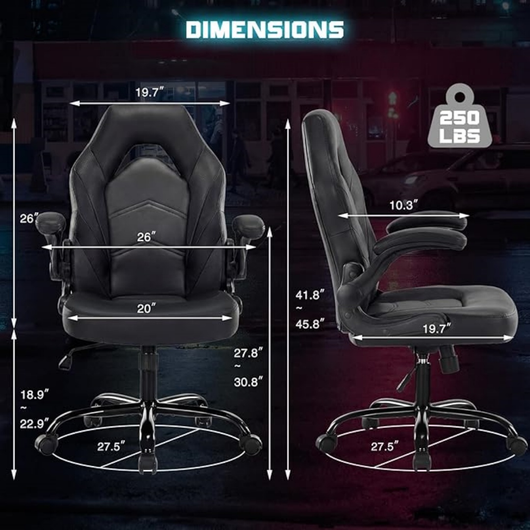 PU Leather Ergonomic Office Chair Swivel Computer Gaming Chair With Lumbar Support