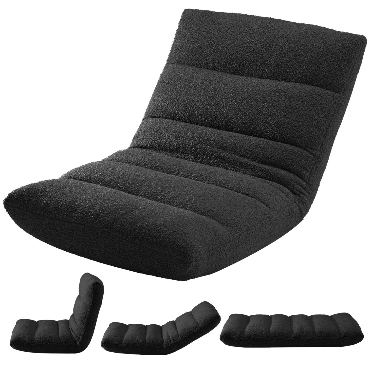 Adjustable Floor Chair With Memory Foam, Folding Gaming Chair And Sleeper Bed