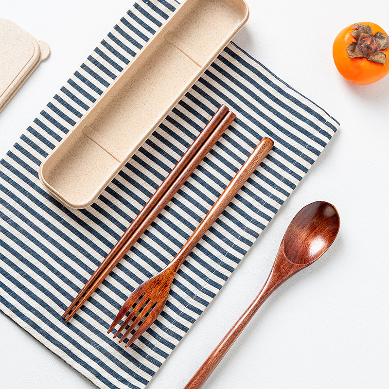 Portable Box Spoon Chopsticks And Forks Set Lunch Travel Camping Household
