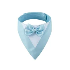 Pet Triangle Bib Bow Saliva Towel Pet Collar Dog Clothing Cat Puppy Scarf Bib Dogs Pets Accessories Dog Collar Harness - Light Blue - View 1