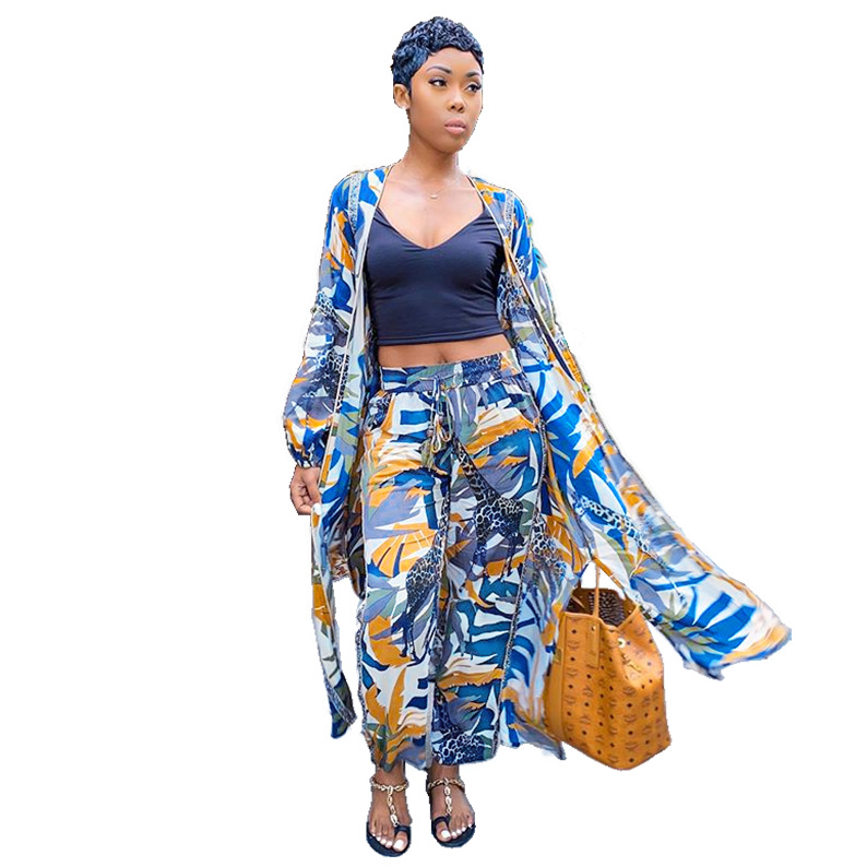 European And American Printed Giraffe Pattern Long-sleeved Windbreaker Suit