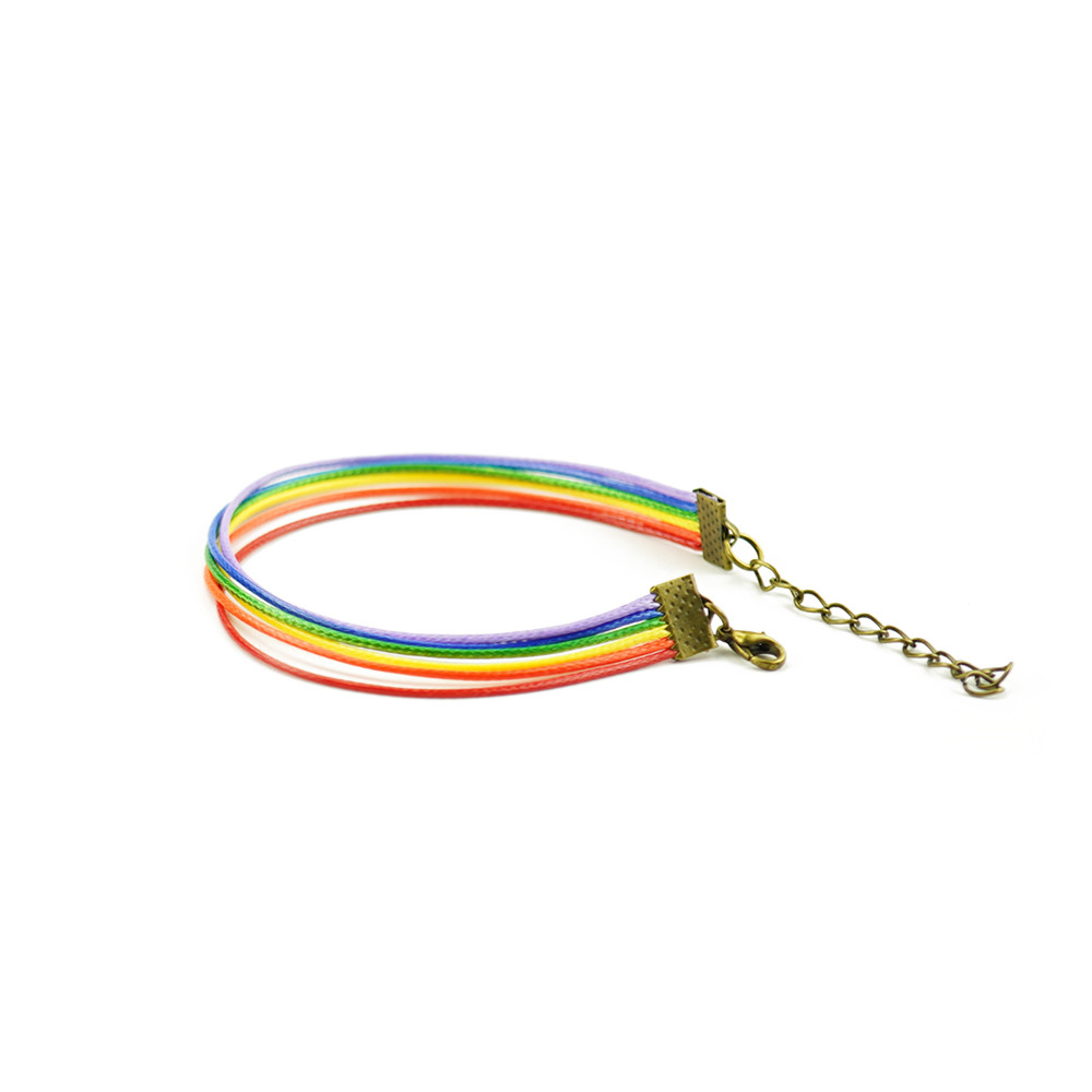 Title 2, Wax touw zes kleuren regenboog handarmband