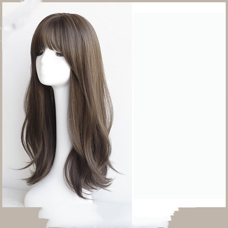 Women's Wig Full Head Cover Mid Length Fashionable New Style Cold Brown - Shop at LoveMi