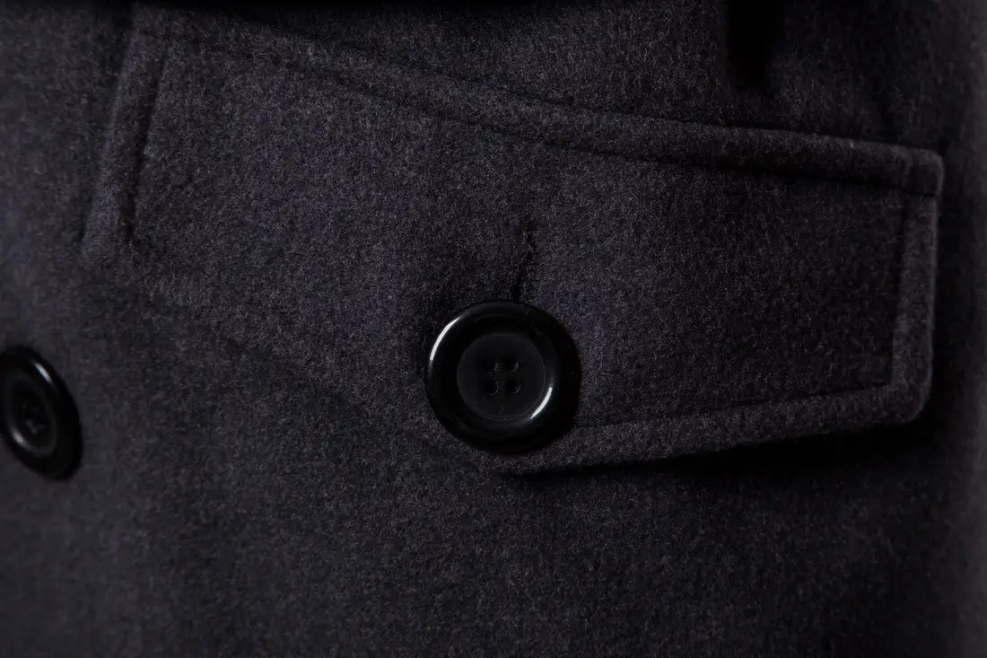Double-breasted Hooded Belted Mid-length Wool Trench Coat