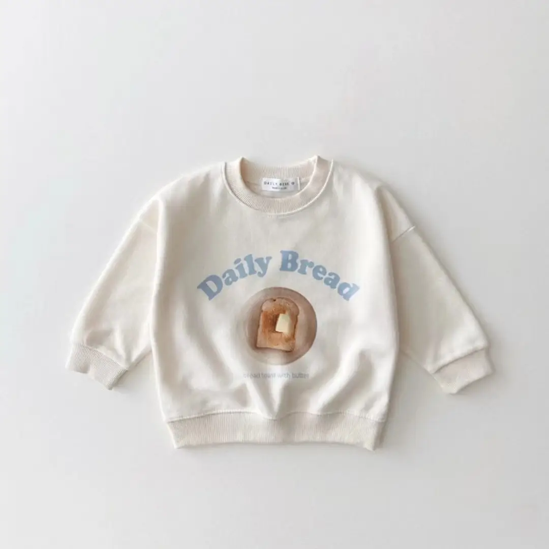 Girls' Bread Cartoon Long Sleeved Sweater