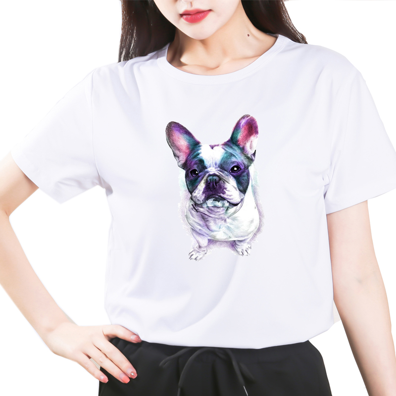 Title 7, French Bulldog Dog Print All-match T-shirt For ...