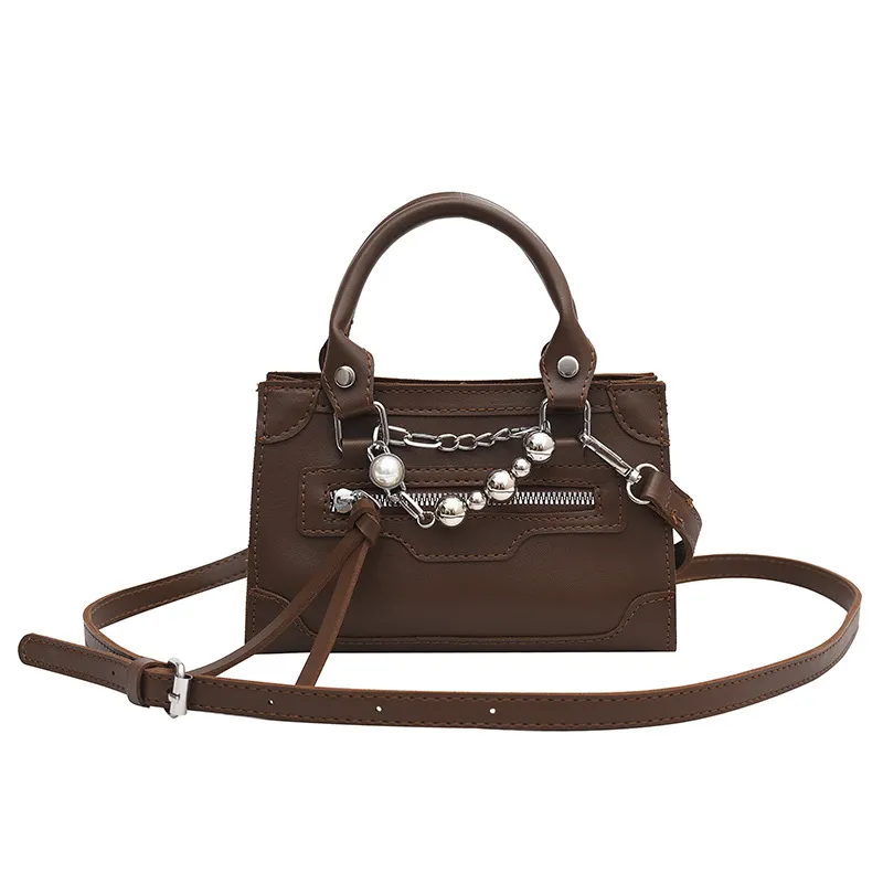 Vintage Women's Casual One Shoulder Personalised Fashion Crossbody Bag - Coffee
